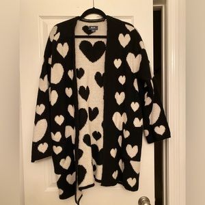 Maeve Black and White Heart Cardigan